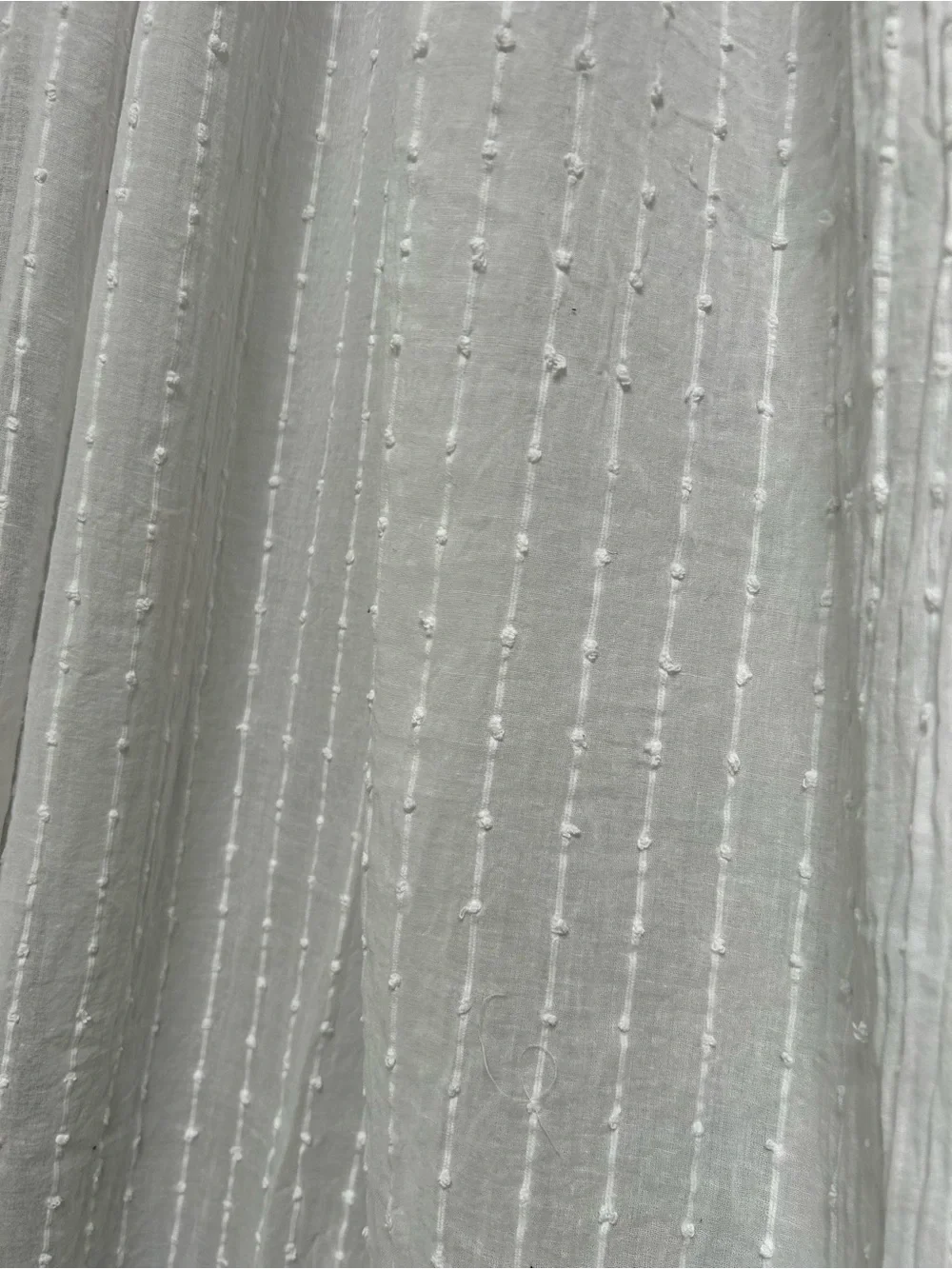 SemiSheer Long White Nubby Pinstripe Curtain Panels, 1Pair. TabTop. Gorgeous!